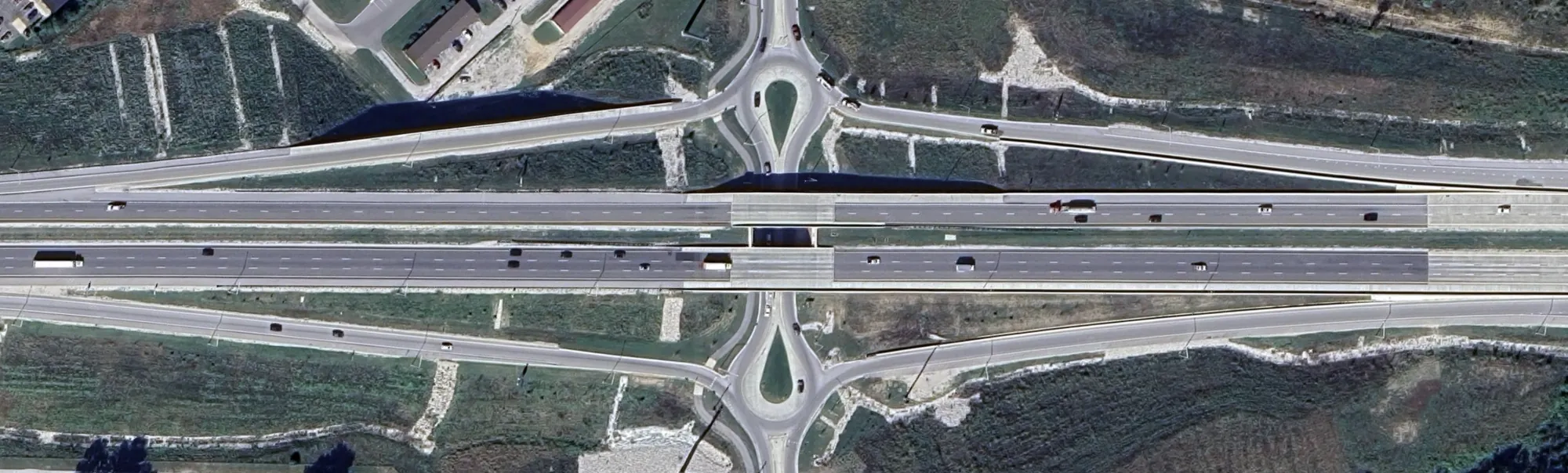 Roundabout Interchange, aerial image of the real site