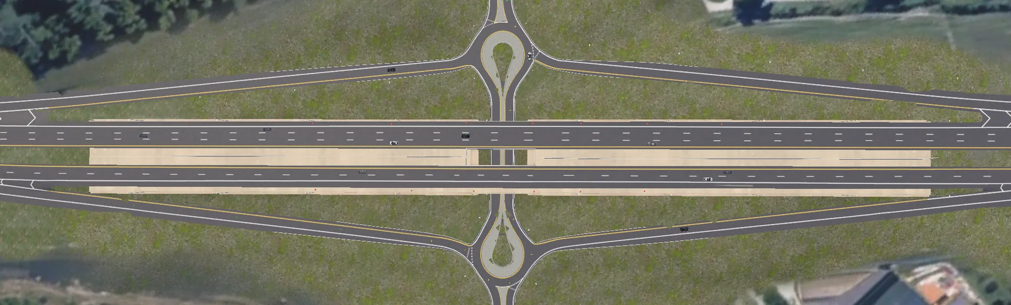 Roundabout Interchange in InterSim